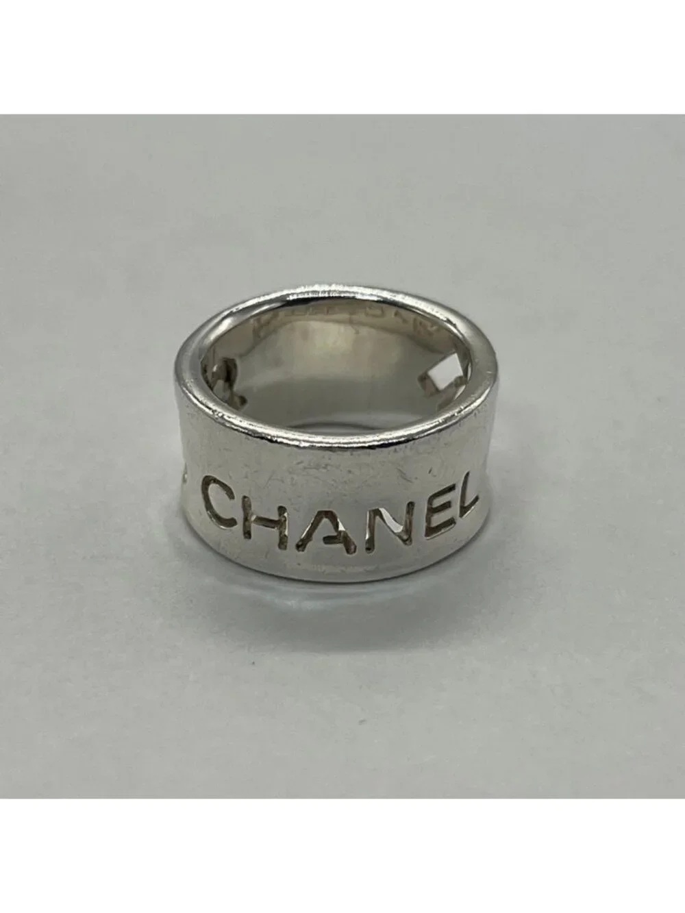 Chanel Logo Wide Ring Clover